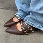 Noelia Slingbacks - Mørkebrun - ByStenholt.dk