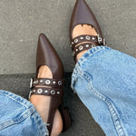 Noelia Slingbacks - Mørkebrun - ByStenholt.dk