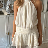 Nora Flair Mini Kjole - Creme - ByStenholt.dk