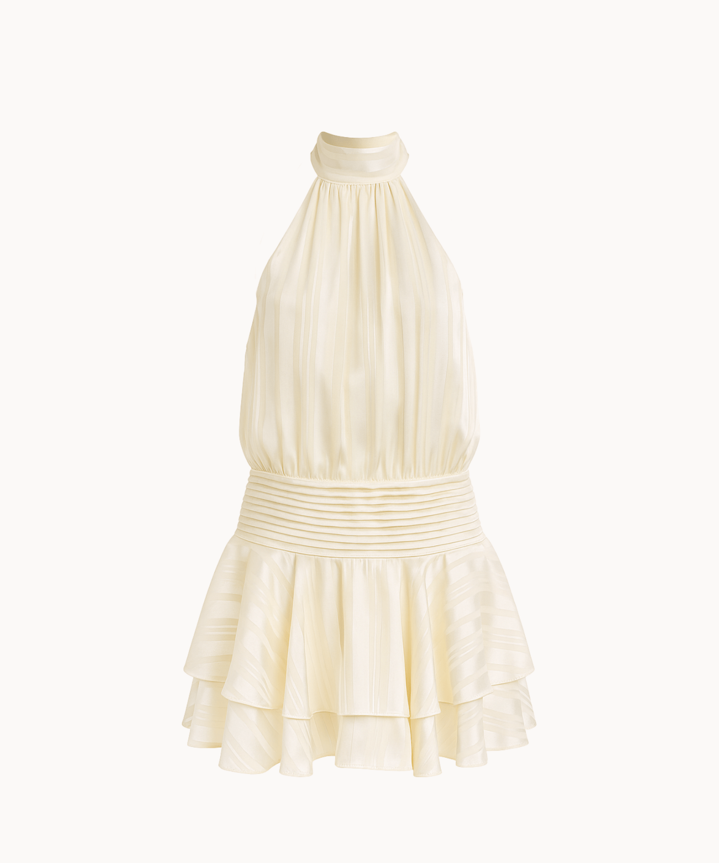 Nora Flair Mini Kjole - Creme - ByStenholt.dk