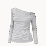 Nova Bluse med Nitter - Grå - ByStenholt.dk