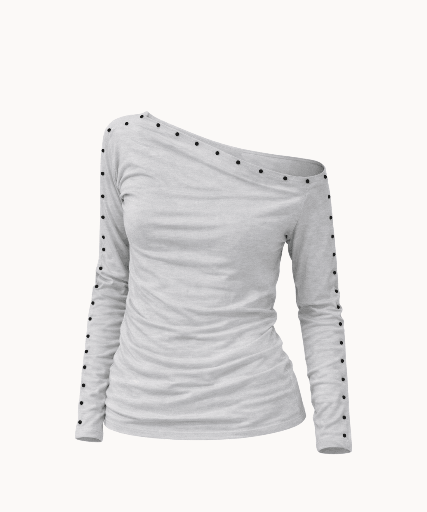Nova Bluse med Nitter - Grå - ByStenholt.dk