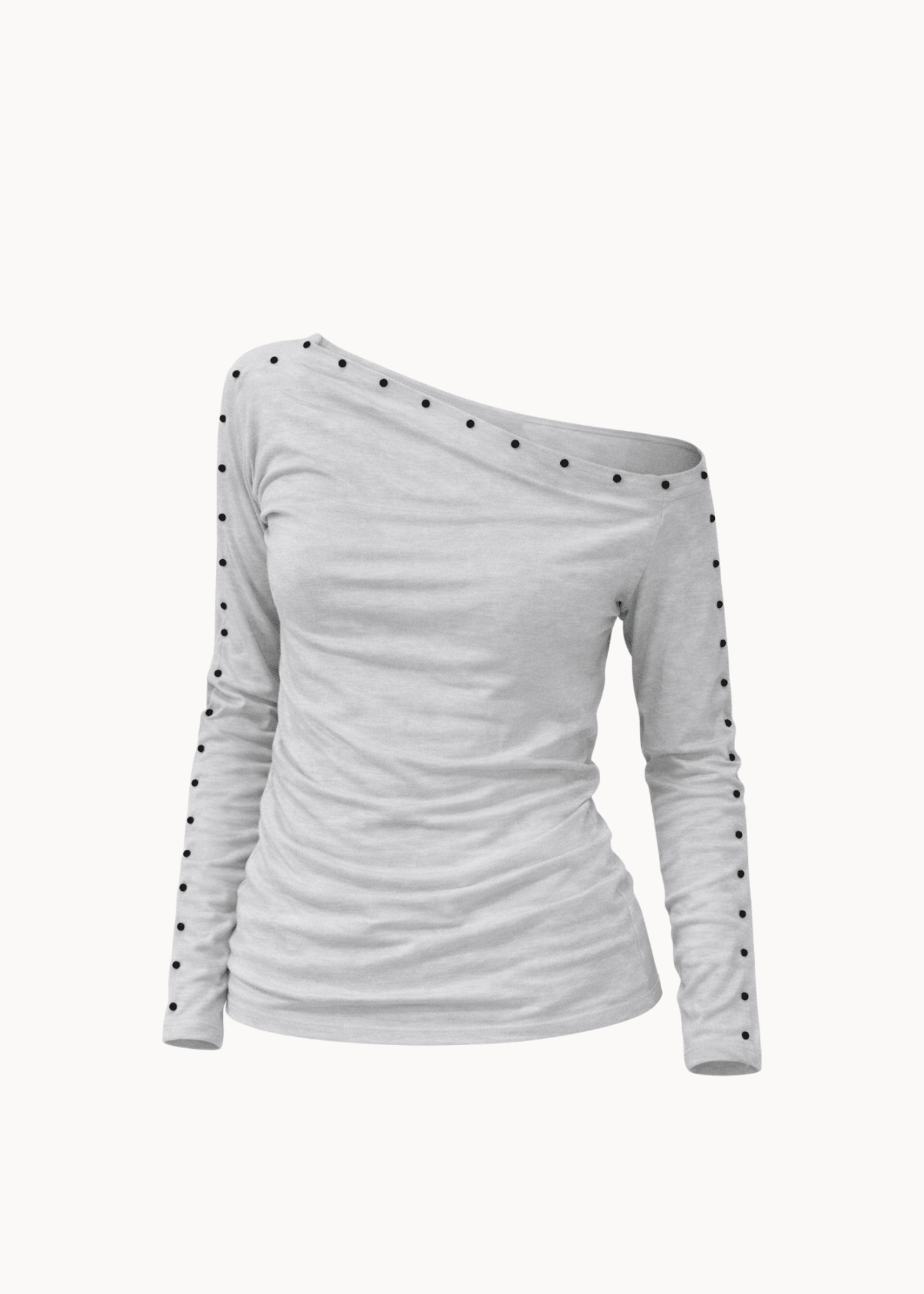 Nova Bluse med Nitter - Grå - ByStenholt.dk