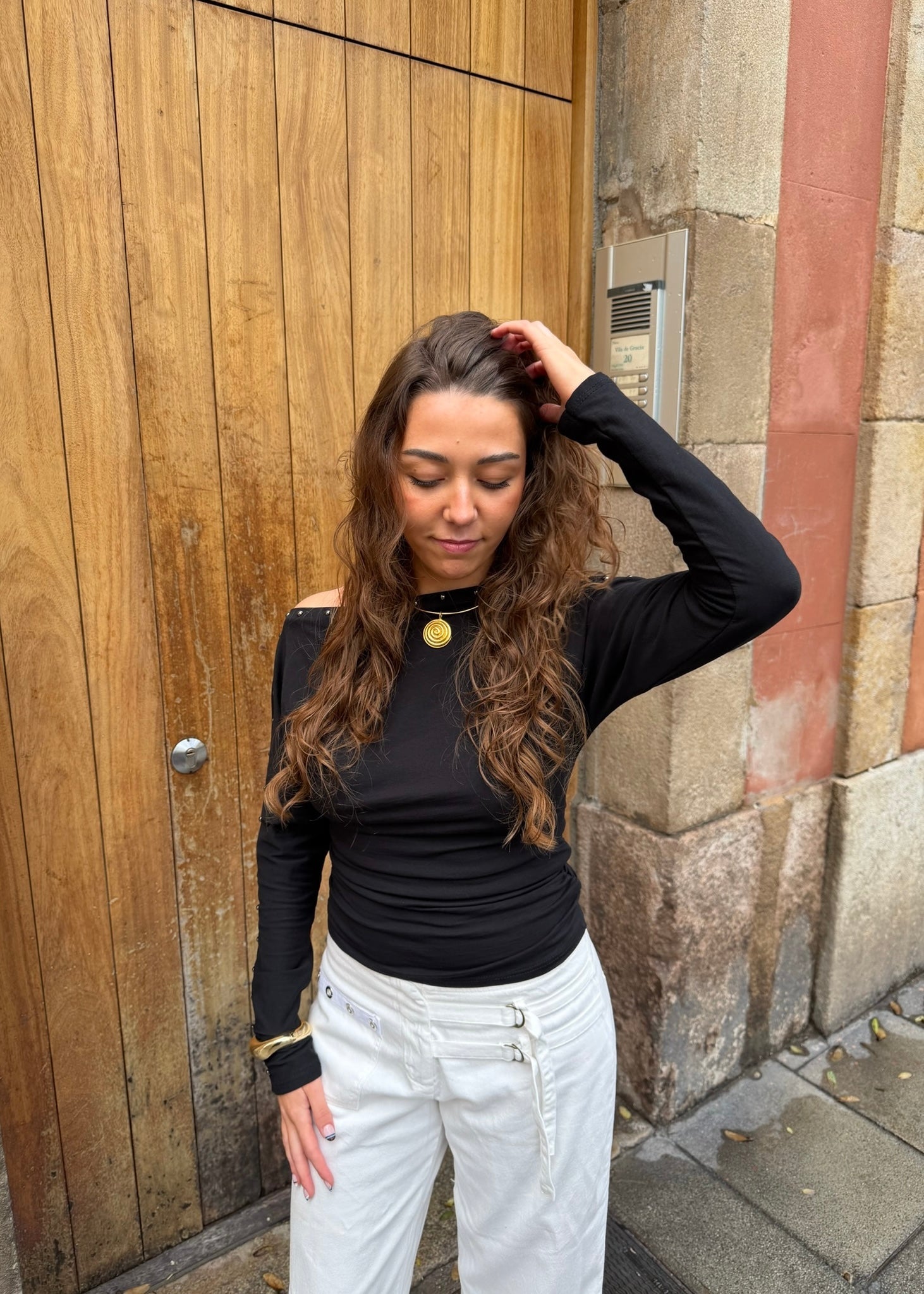 Nova Bluse med Nitter - Sort - ByStenholt.dk