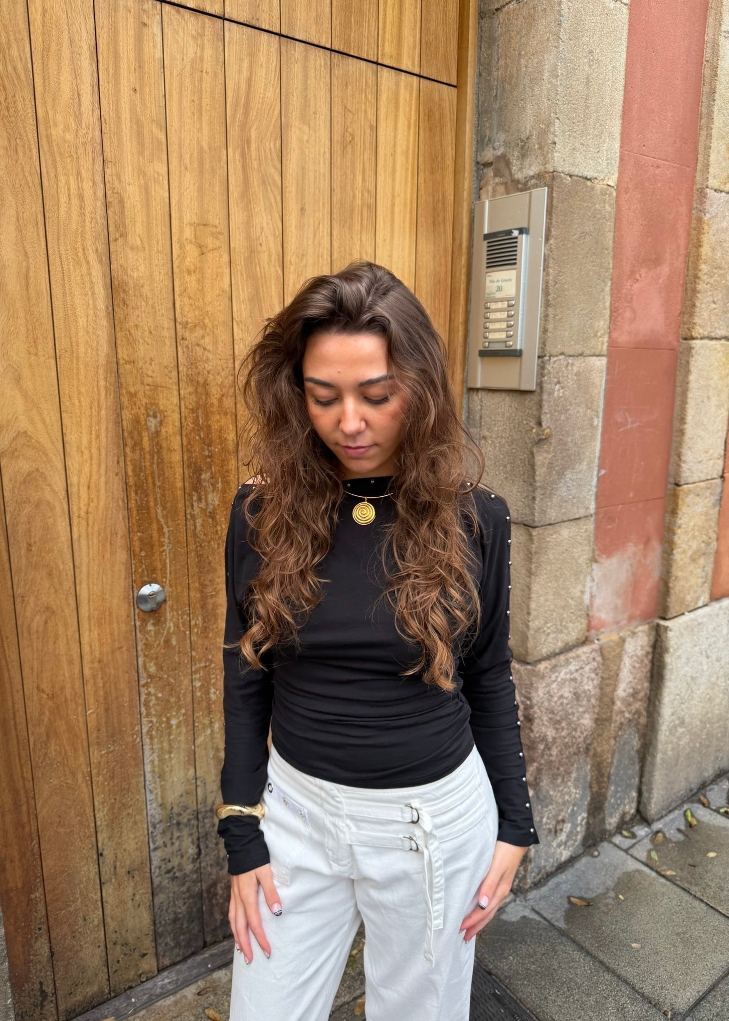 Nova Bluse med Nitter - Sort - ByStenholt.dk