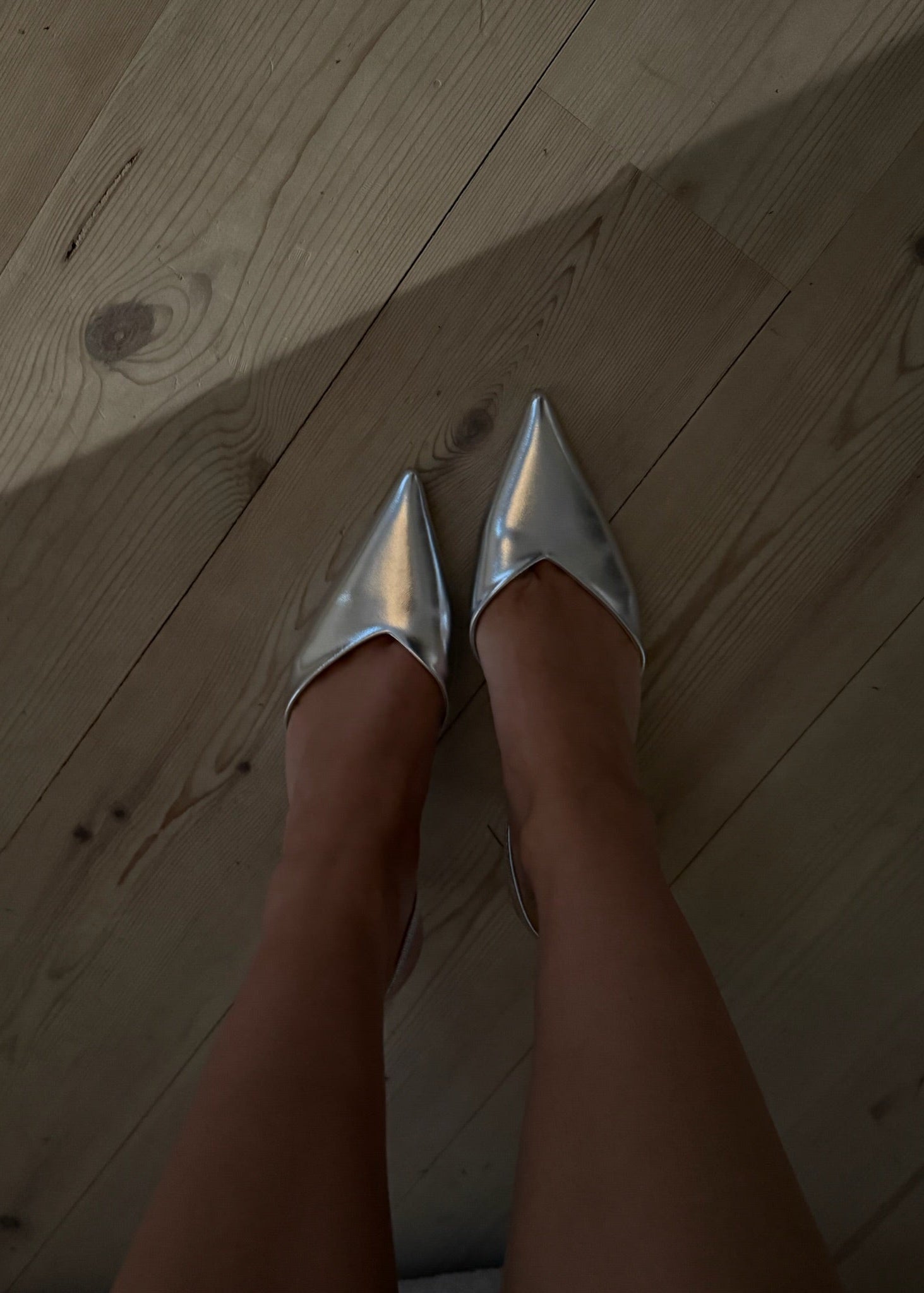 Plain Slingback Pumps - Sølv - ByStenholt.dk