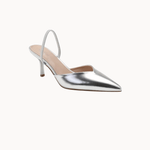 Plain Slingback Pumps - Sølv - ByStenholt.dk