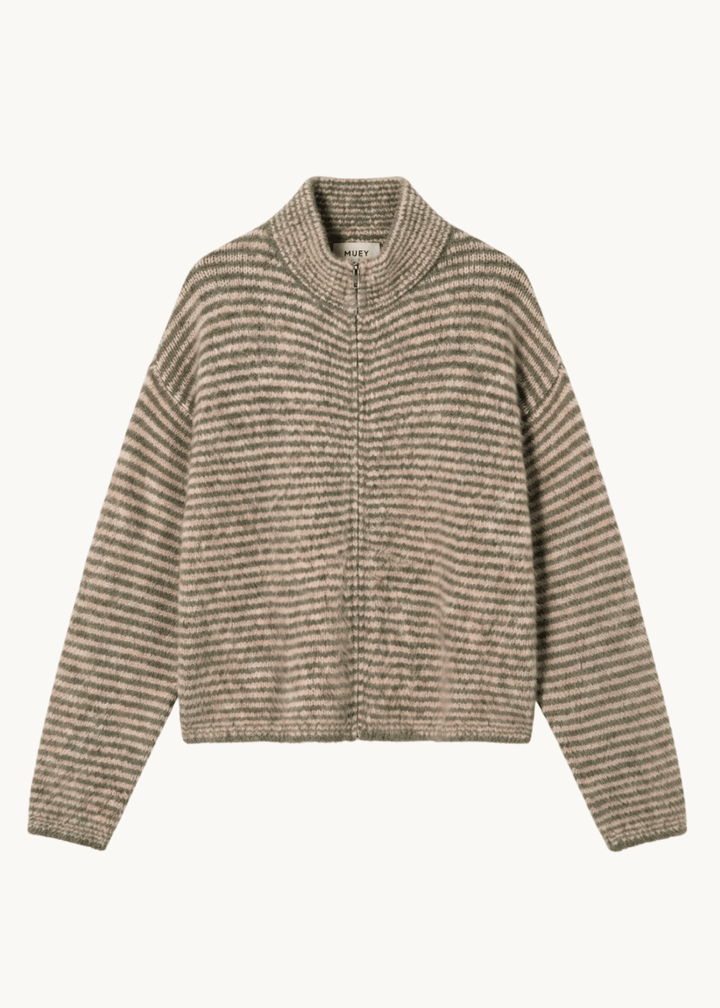 Ronja Zip Cardigan - Khaki - ByStenholt.dk