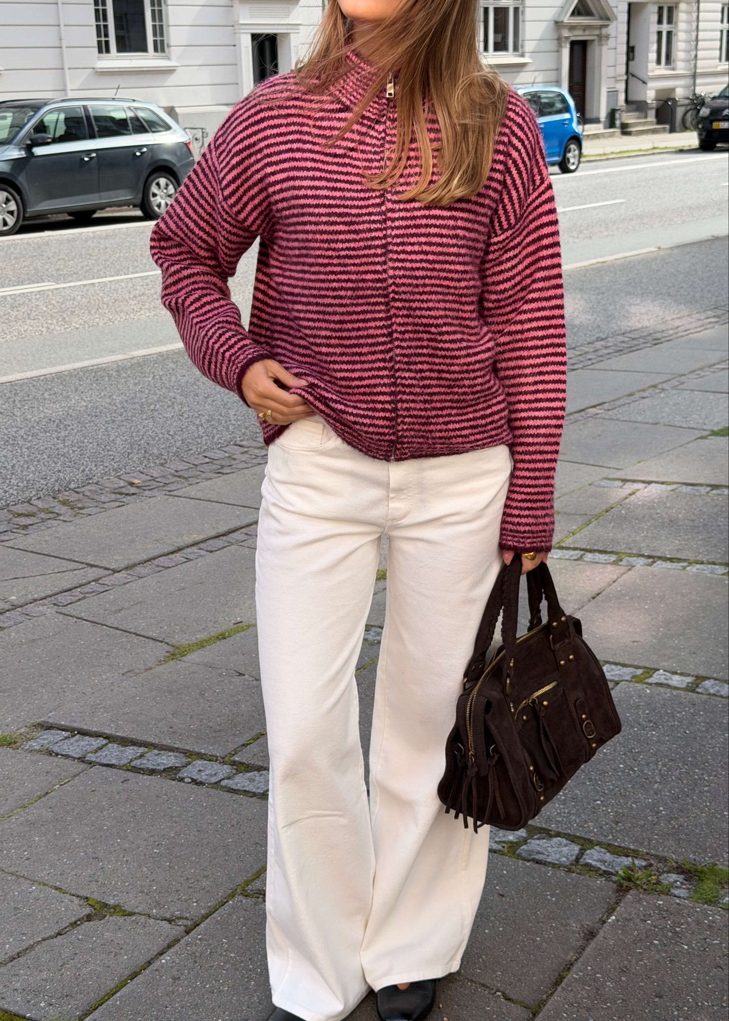 Ronja Zip Cardigan - Lyserød - ByStenholt.dk