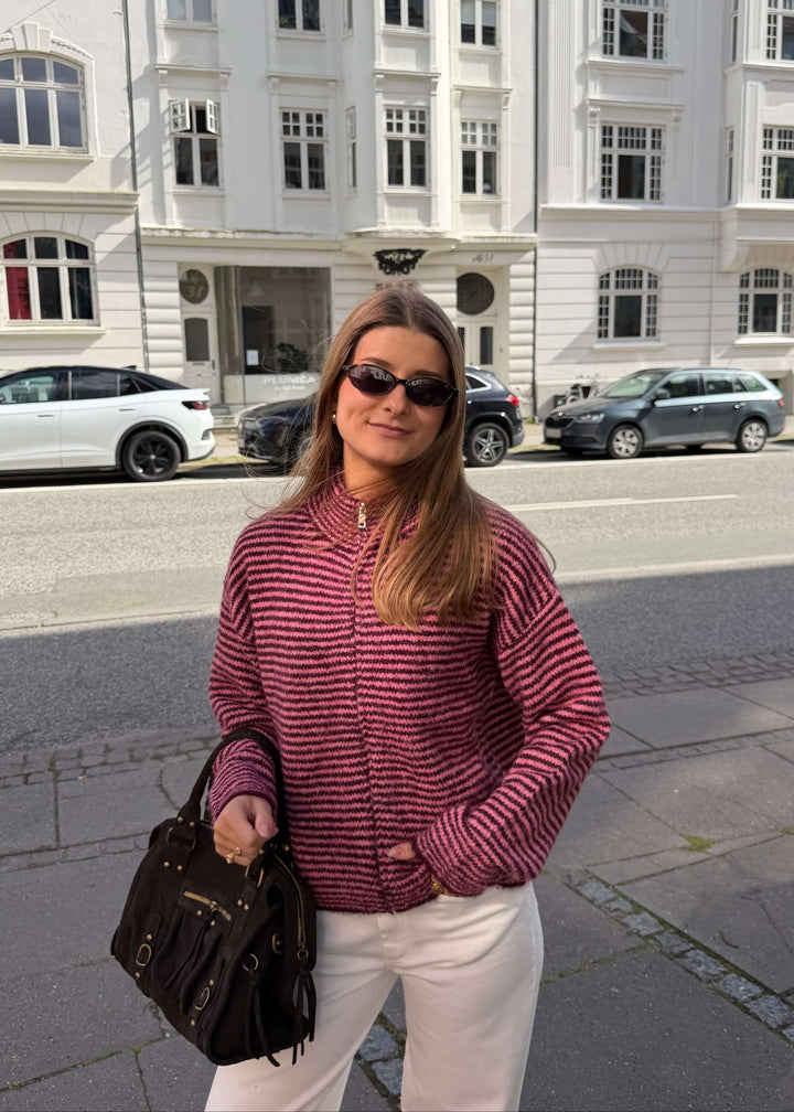 Ronja Zip Cardigan - Lyserød - ByStenholt.dk