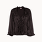 Ruffle Satin Bluse - Mørkebrun - ByStenholt.dk