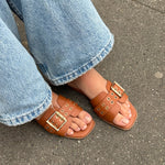 Sandaler med Spænde - Camel - ByStenholt.dk