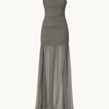 Sarah Mesh Maxi Kjole - Khaki - ByStenholt.dk