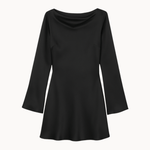 Satin Kjole - Sort - ByStenholt.dk