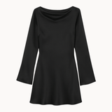 Satin Kjole - Sort - ByStenholt.dk