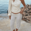 Satin One Shoulder Bluse - Creme - ByStenholt.dk