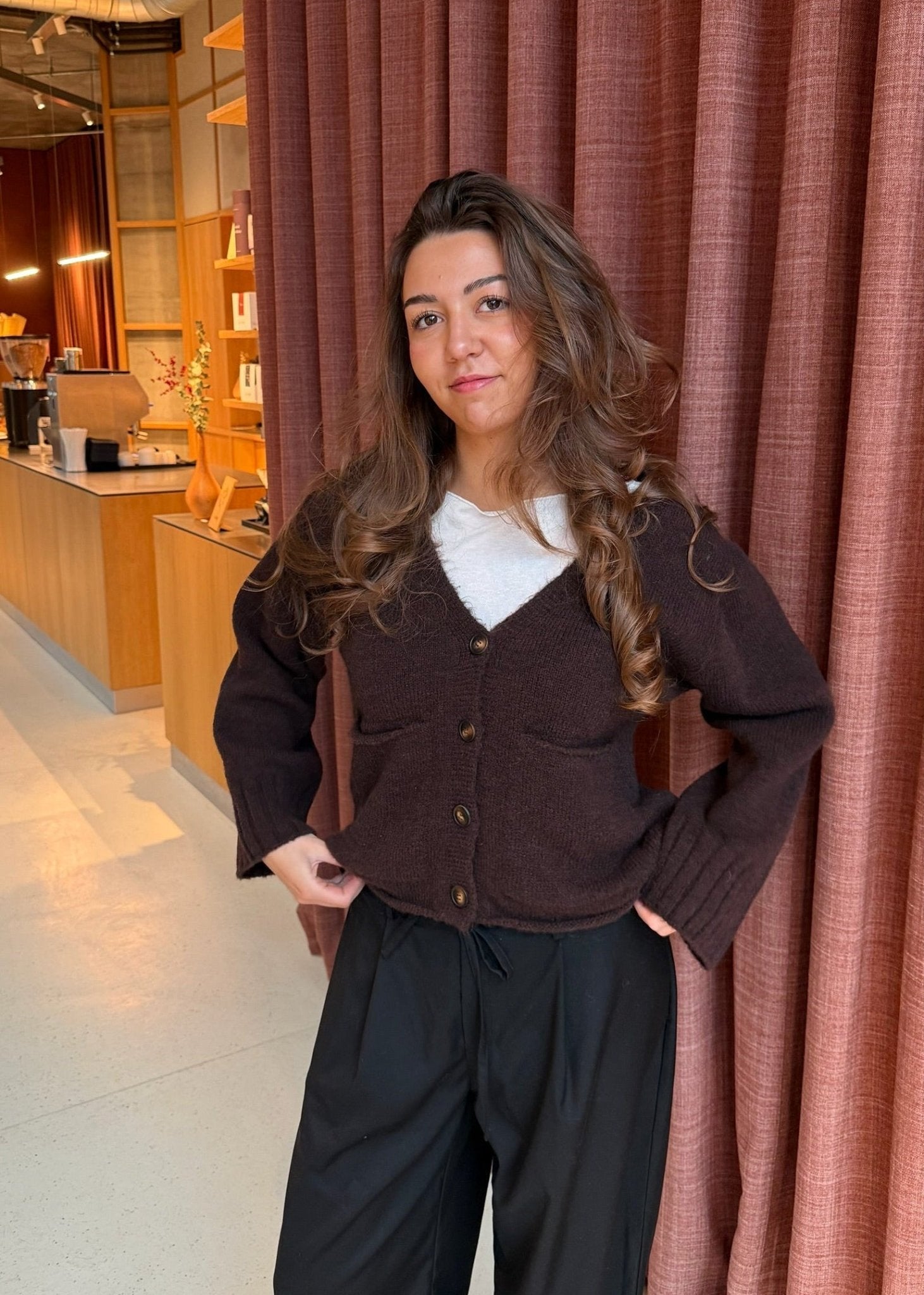 Sia Cardigan - Mørkebrun - ByStenholt.dk