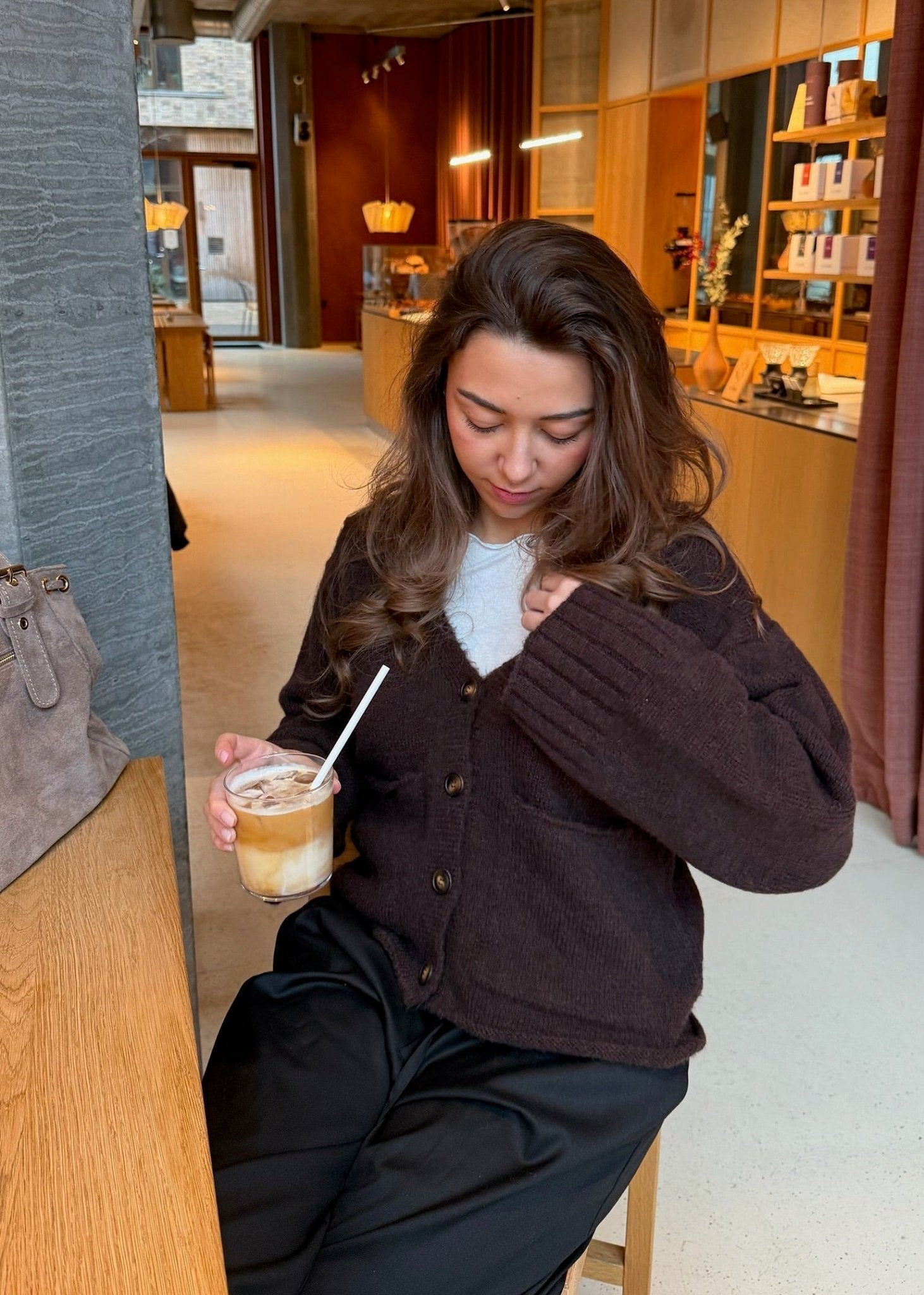 Sia Cardigan - Mørkebrun - ByStenholt.dk