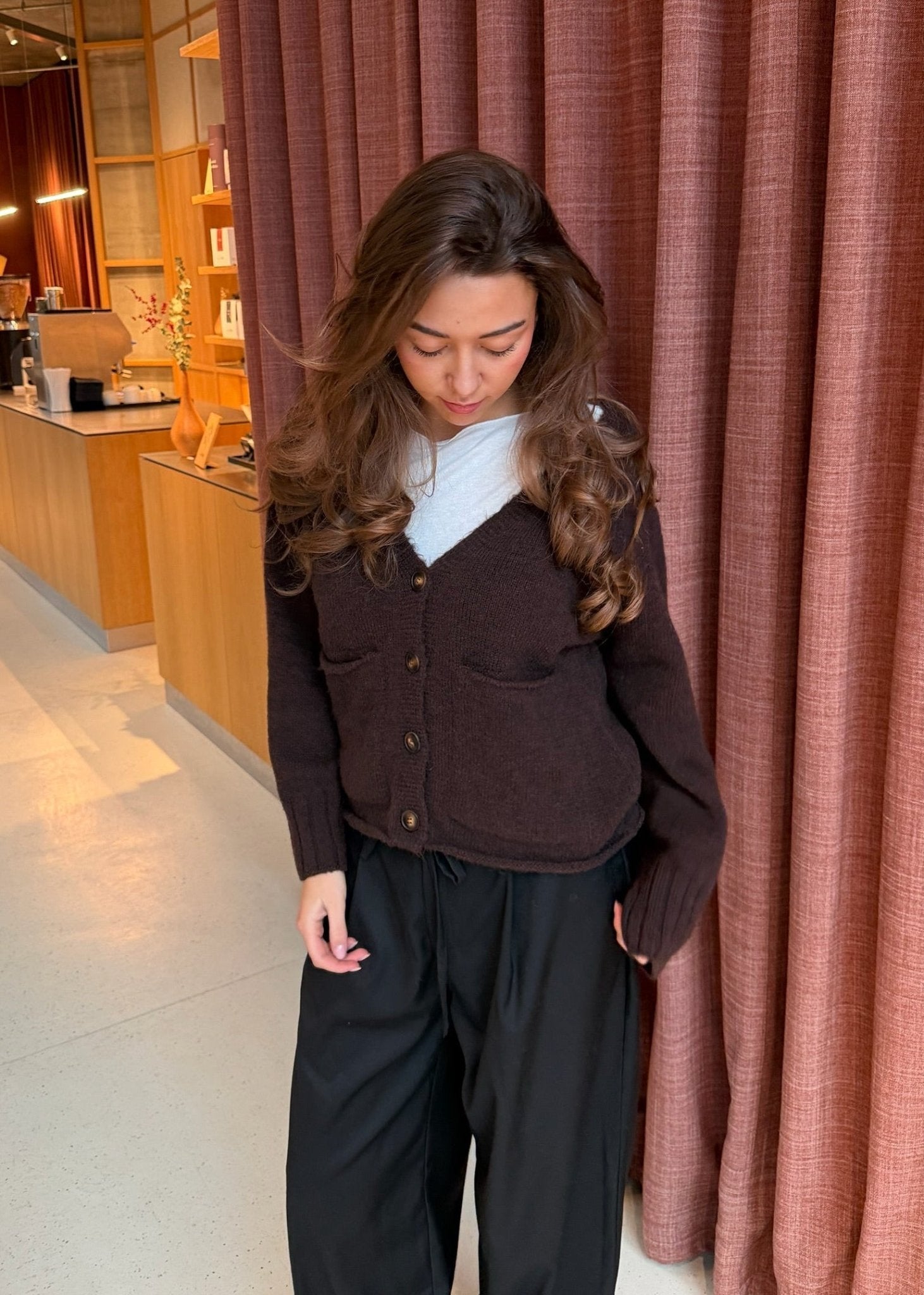 Sia Cardigan - Mørkebrun - ByStenholt.dk