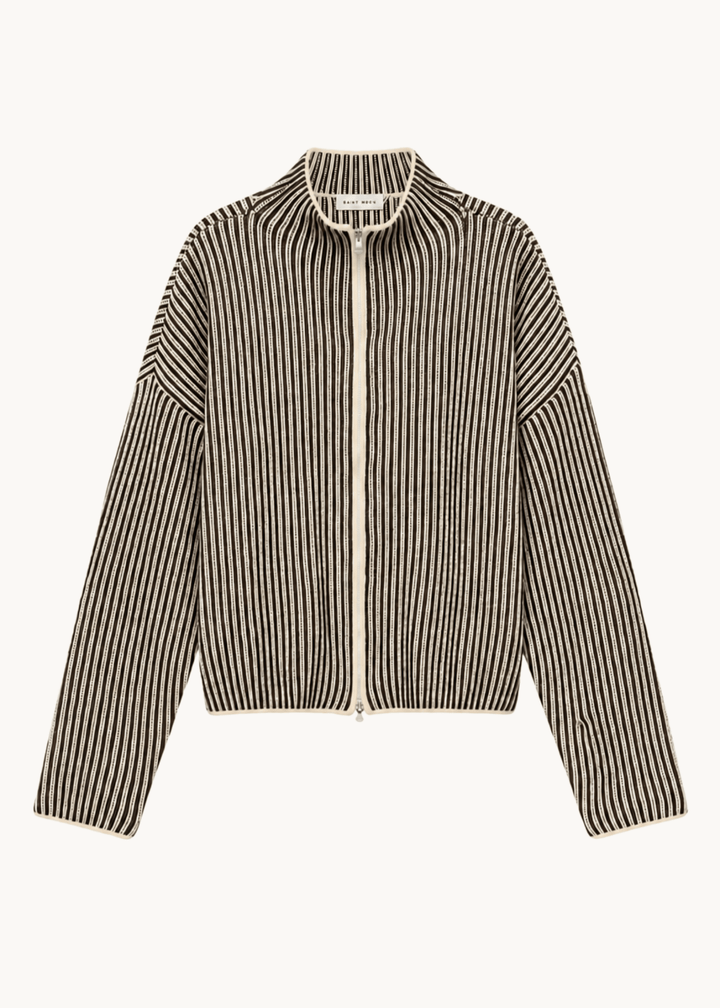 Sigrid Zip Cardigan - Mørkebrun - ByStenholt.dk