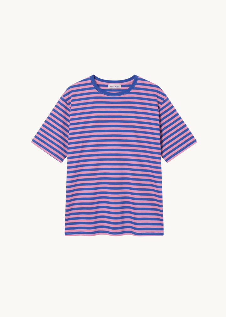 Silja Stribet T-shirt - Blå/Pink - ByStenholt.dk