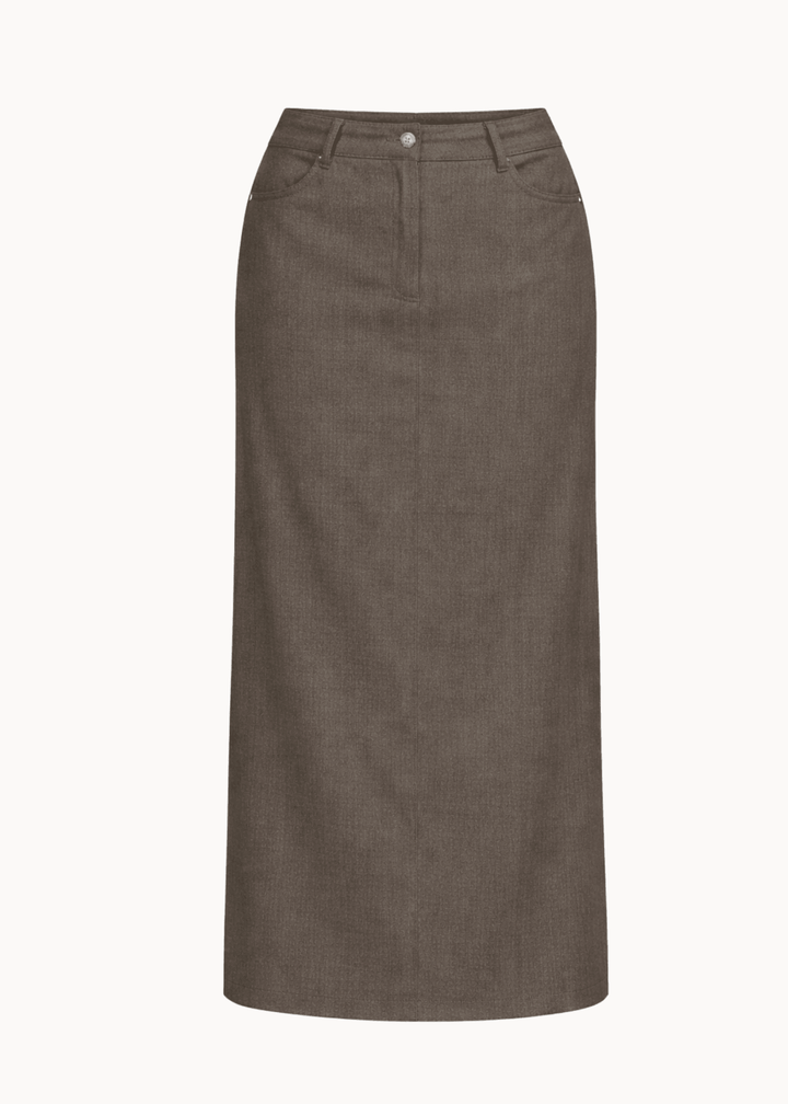 Sira Maxi Nederdel - Mørkebrun - ByStenholt.dk