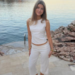 Sira Top + Nora Capribukser Sæt - Hvid - ByStenholt.dk