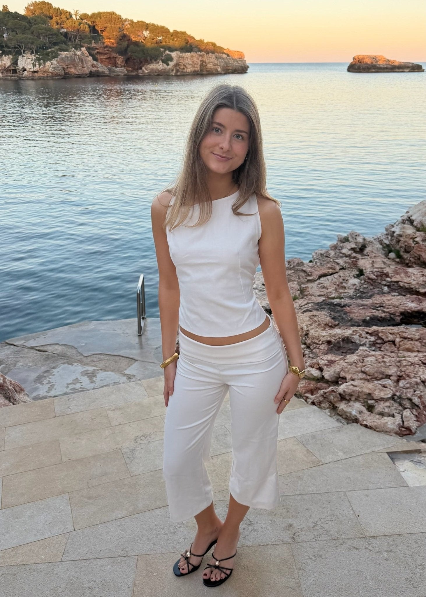 Sira Top + Nora Capribukser Sæt - Hvid - ByStenholt.dk