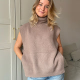 Sofia T-Shirt Strik - Taupe - ByStenholt.dk