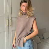 Sofia T-Shirt Strik - Taupe - ByStenholt.dk