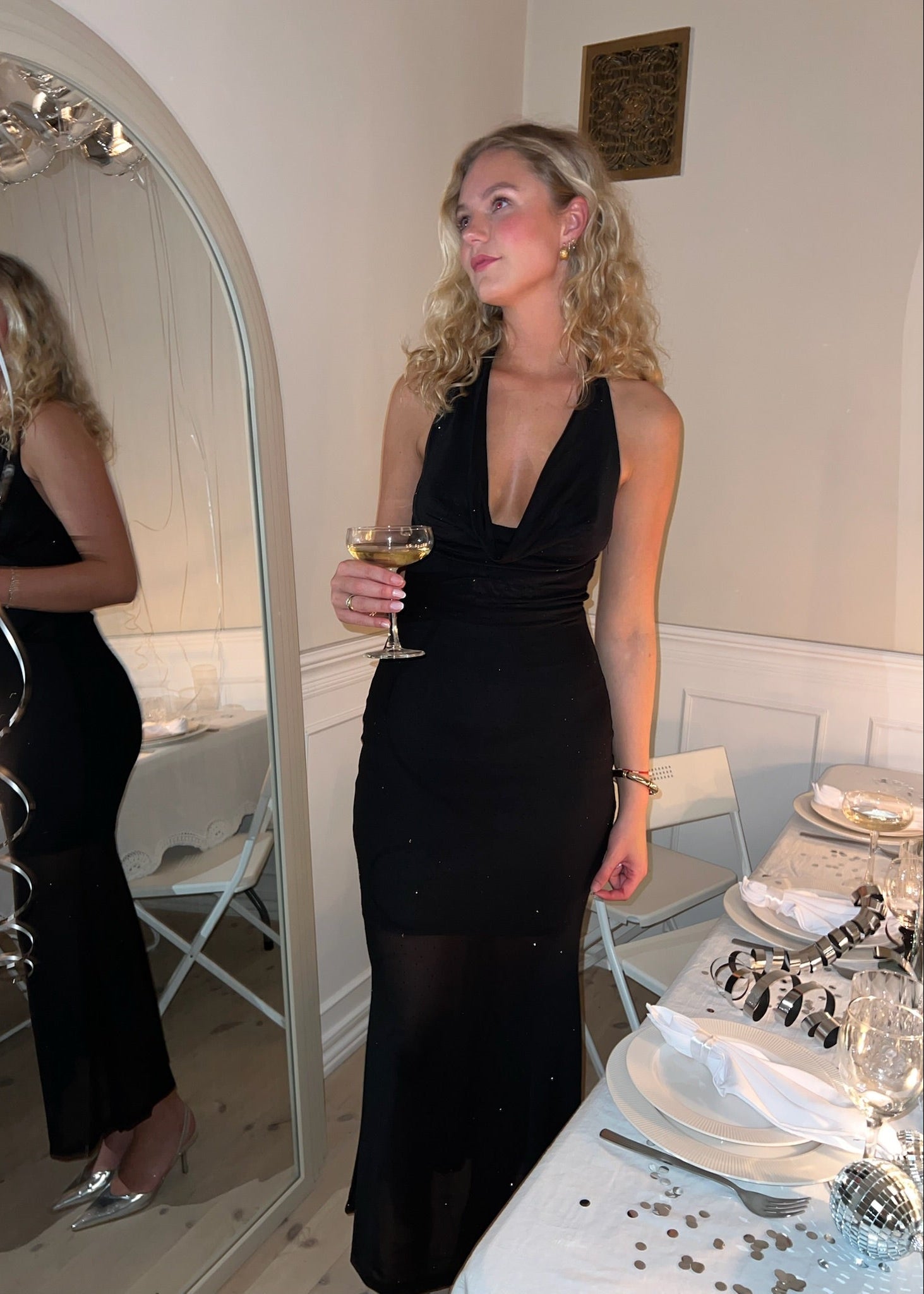 Soleil Glimmer Maxi Kjole - Sort - ByStenholt.dk