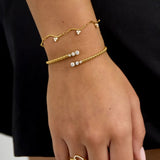 Sparkle Zigzag Armbånd - Guldbelagt - ByStenholt.dk