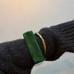 Square Chunky Bangle - Grøn - ByStenholt.dk