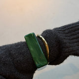 Square Chunky Bangle - Grøn - ByStenholt.dk