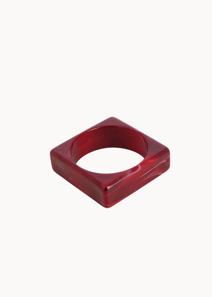 Square Chunky Bangle - Rød - ByStenholt.dk