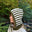 Strikket Balaclava - Stribet Grøn - ByStenholt.dk