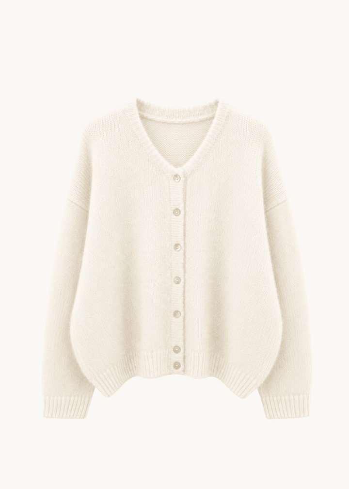Strikket Cardigan - Creme - ByStenholt.dk
