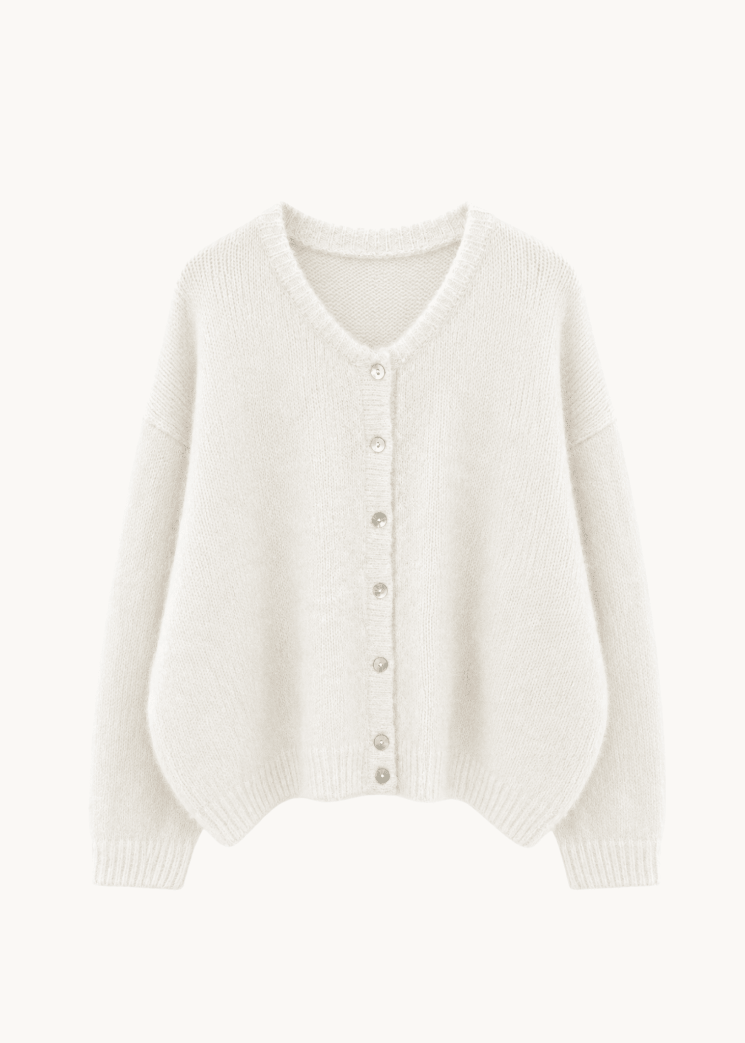 Strikket Cardigan - Hvid - ByStenholt.dk
