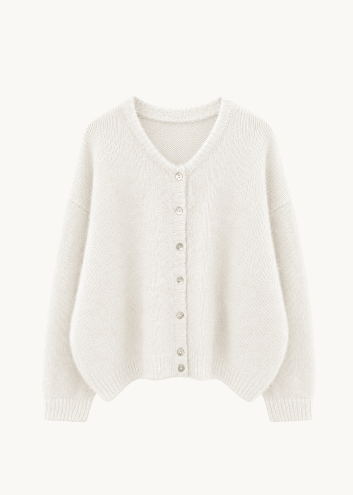 Strikket Cardigan - Hvid - ByStenholt.dk