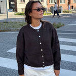 Strikket Cardigan - Mørkebrun - ByStenholt.dk