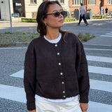 Strikket Cardigan - Mørkebrun - ByStenholt.dk