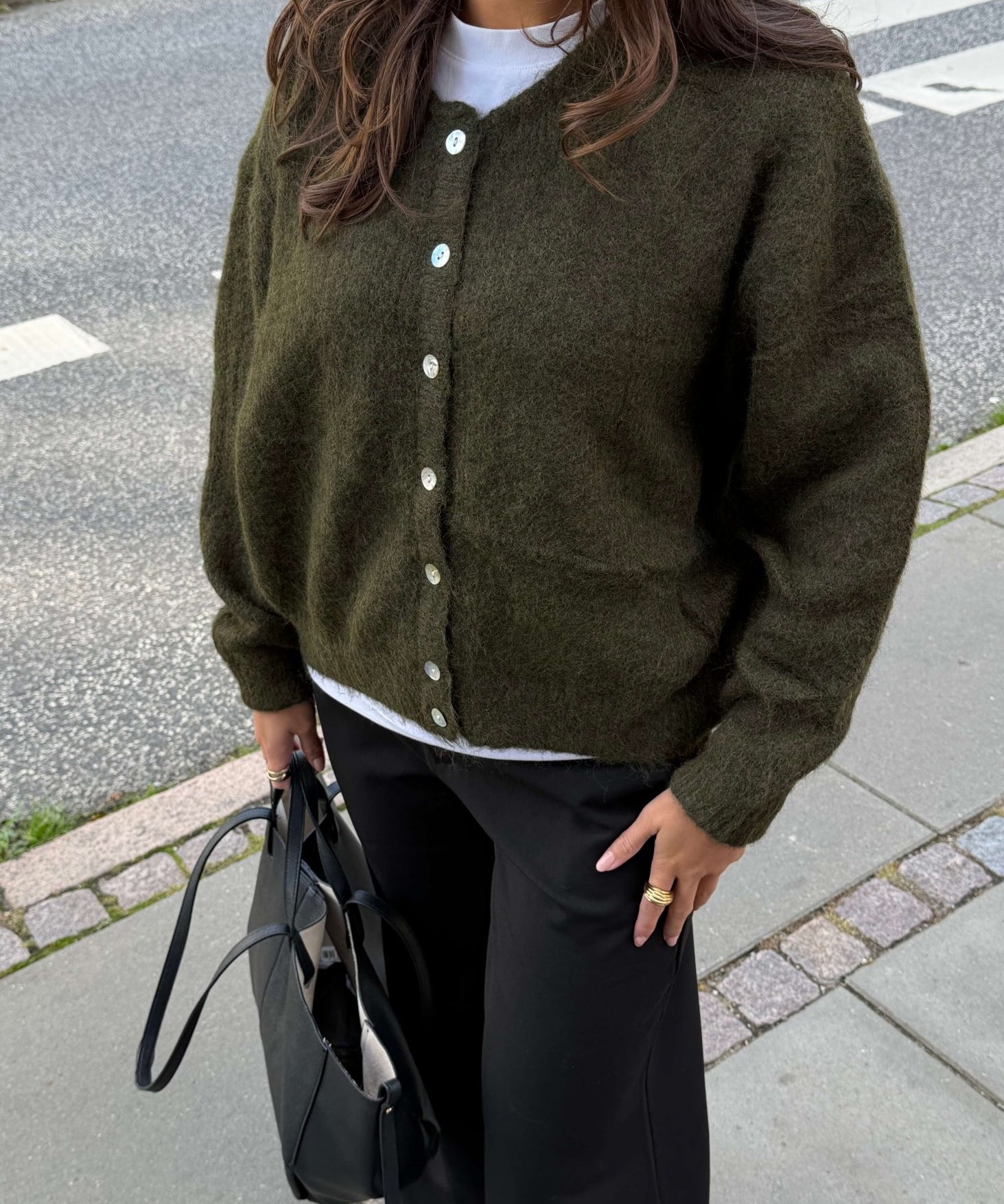 Strikket Cardigan - Mørkegrøn - ByStenholt.dk