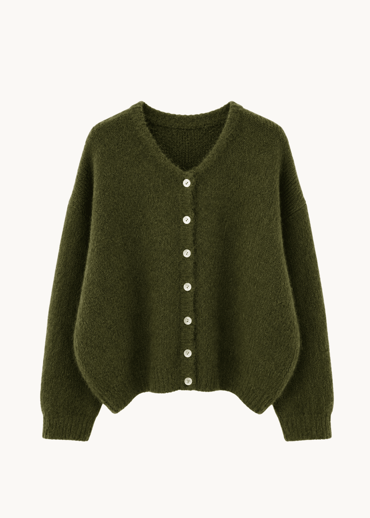 Strikket Cardigan - Mørkegrøn - ByStenholt.dk