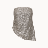 Stropløs Paillet Top - Sølv - ByStenholt.dk