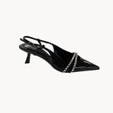 Studded Slingback Pumps - Sort - ByStenholt.dk
