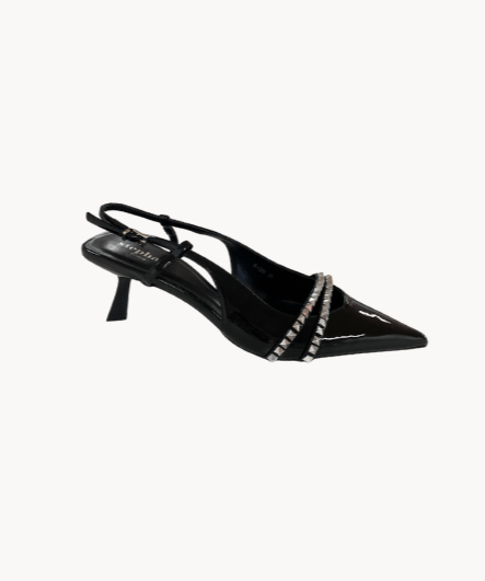 Studded Slingback Pumps - Sort - ByStenholt.dk