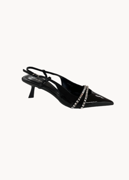 Studded Slingback Pumps - Sort - ByStenholt.dk