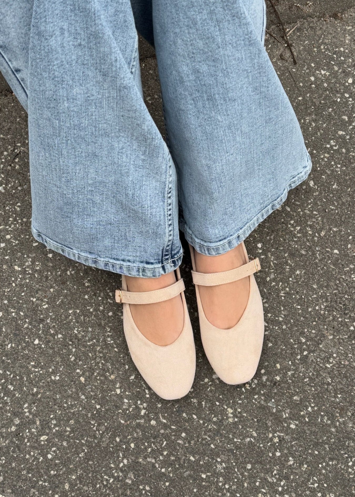 Suede Ballerina - Beige - ByStenholt.dk