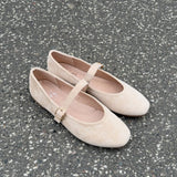 Suede Ballerina - Beige - ByStenholt.dk