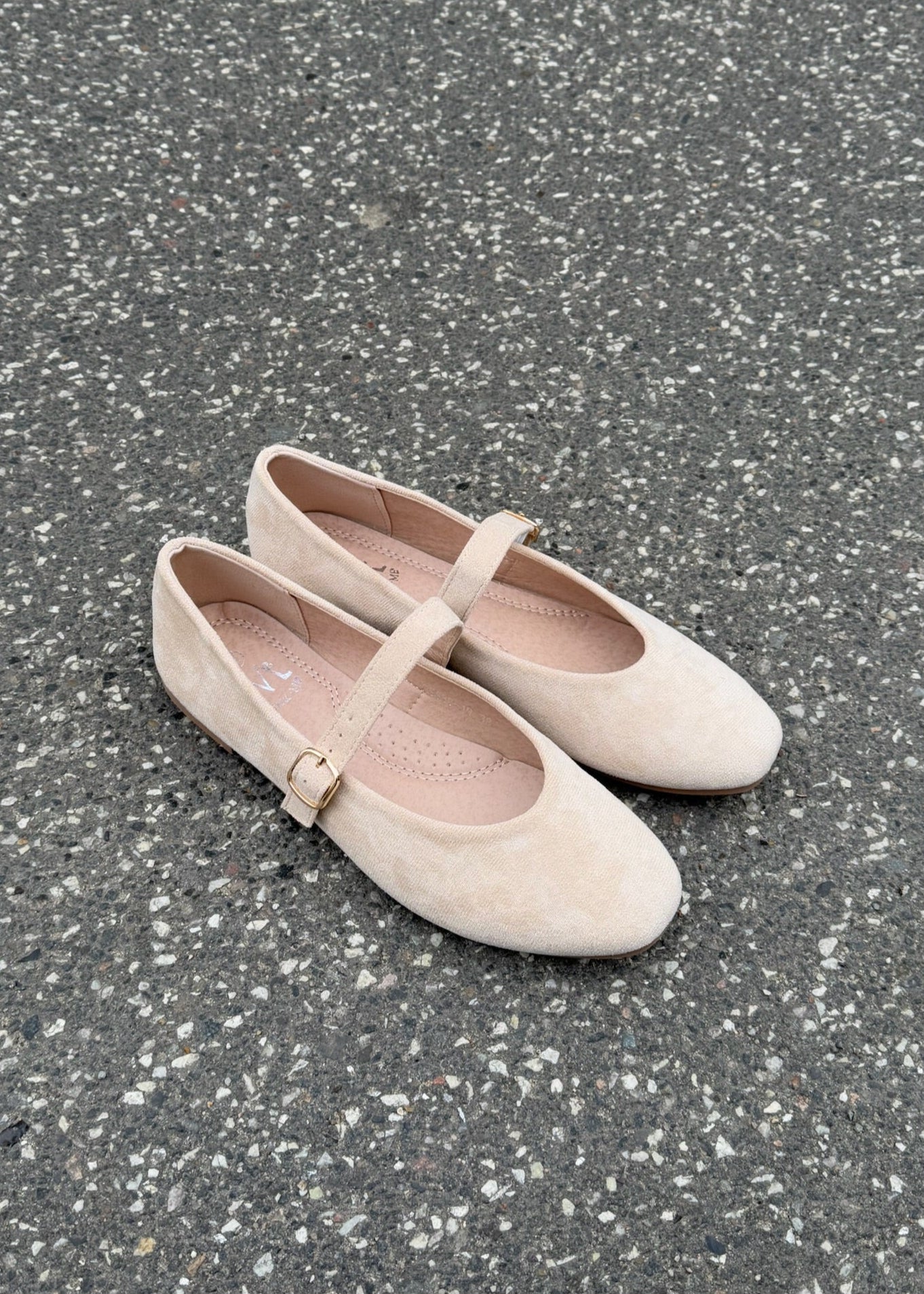 Suede Ballerina - Beige - ByStenholt.dk